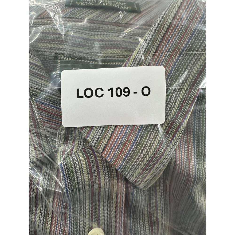 Eddie Bauer Men Long Sleeve Button Down Shirt Wrinkle Resistant Striped Cotton L - Picture 10 of 10